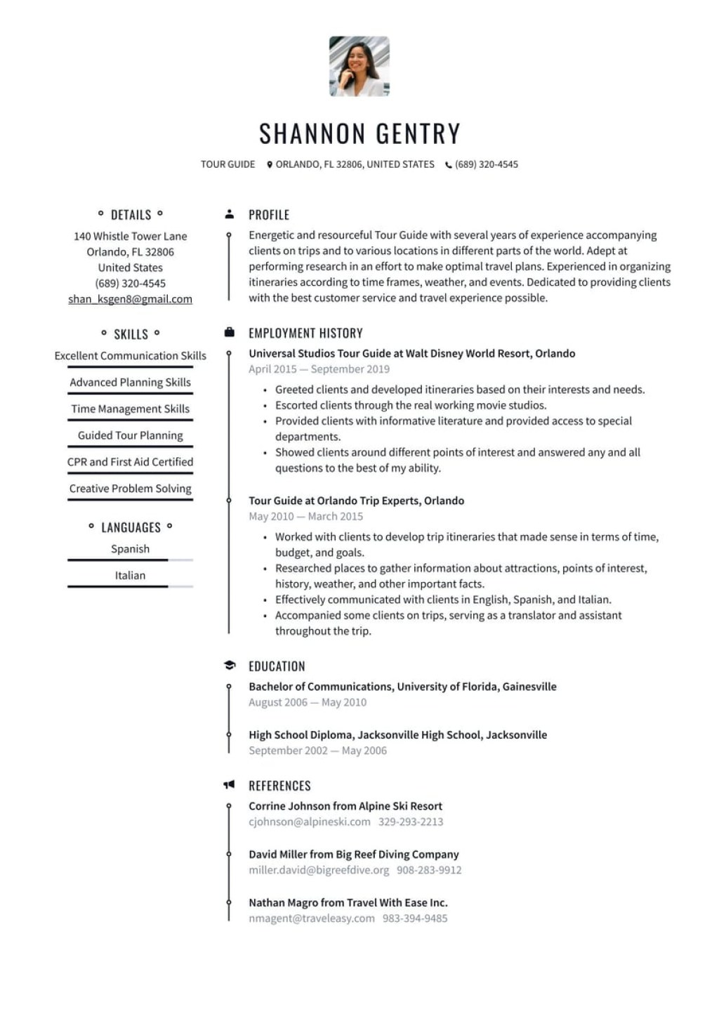 Picture of: Tour Guide Resume Examples & Writing tips  (Free Guide)