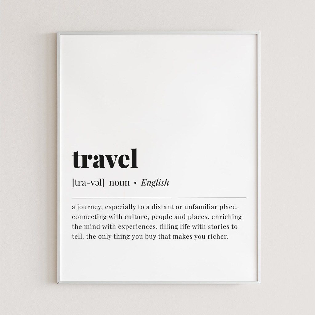 Picture of: Travel Definition Print Instant Download