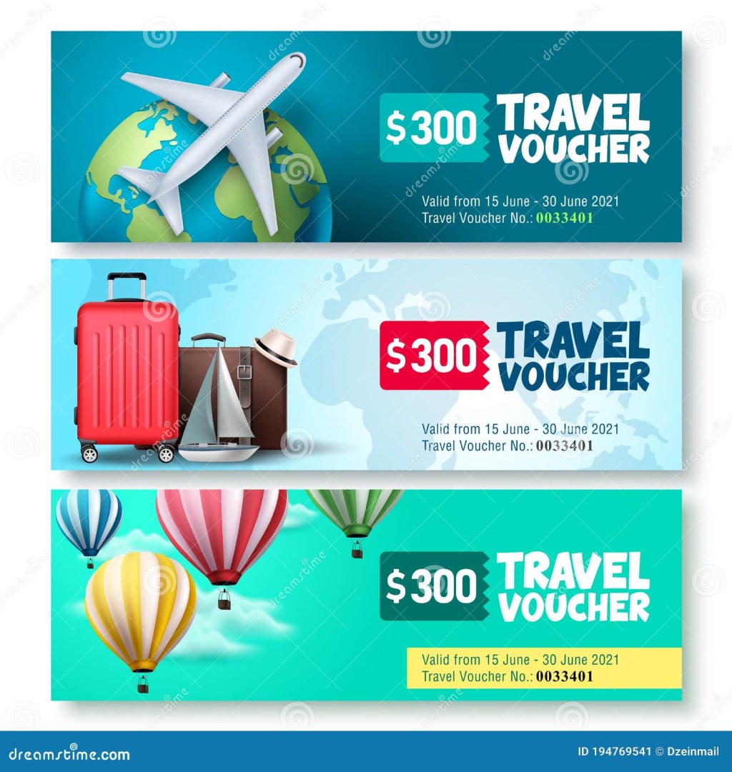 Picture of: Travel Voucher Template Vector Set